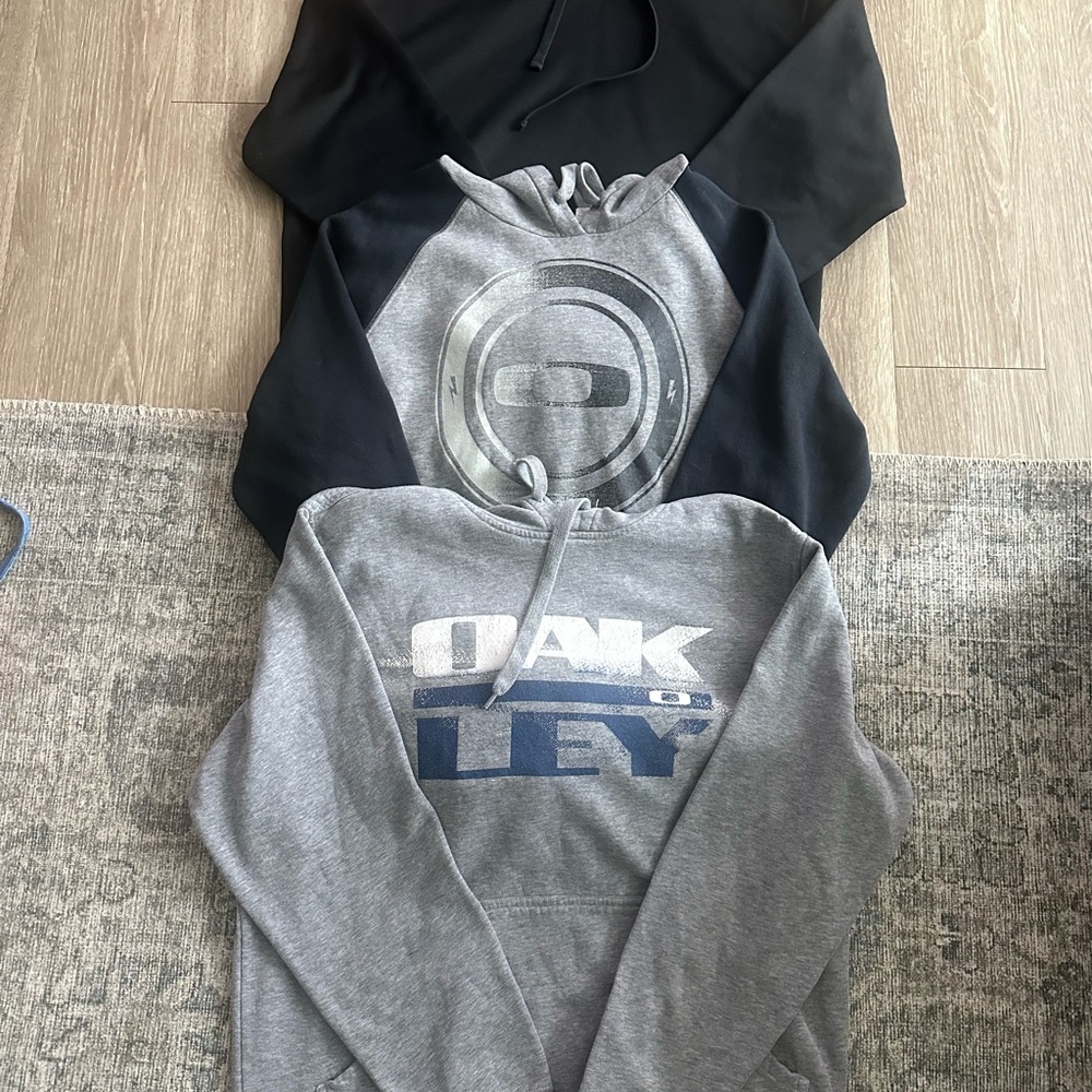 Oakley Gray and Black Hoodies